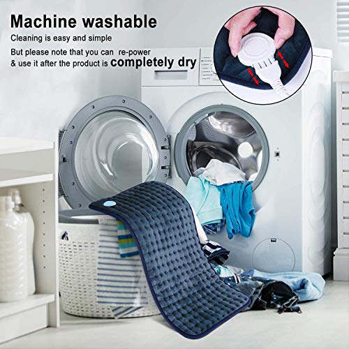 30 x 60cm Almohadilla Elèctrica de Calefacción MaxKare Función de Apagado Automático Configuración de Temperatura de 6 Engranajes el Calefactora Rápido Superficie Suave Manta Electrica (Azul)