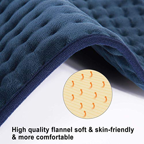 30 x 60cm Almohadilla Elèctrica de Calefacción MaxKare Función de Apagado Automático Configuración de Temperatura de 6 Engranajes el Calefactora Rápido Superficie Suave Manta Electrica (Azul)