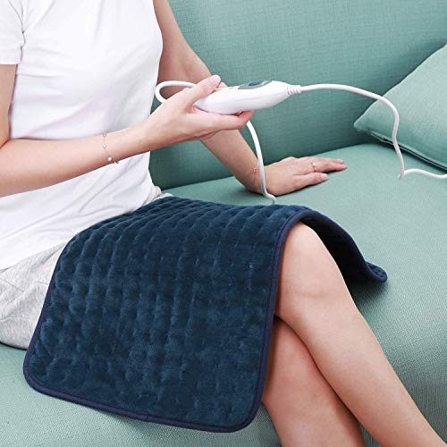 30 x 60cm Almohadilla Elèctrica de Calefacción MaxKare Función de Apagado Automático Configuración de Temperatura de 6 Engranajes el Calefactora Rápido Superficie Suave Manta Electrica (Azul)