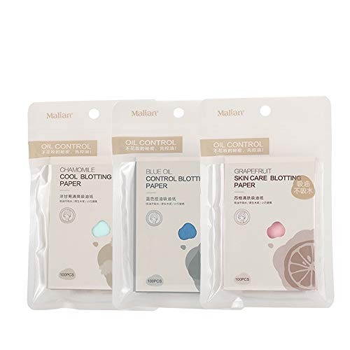300 hojas de papel secante para control de aceite y absorción de aceite, papel secante, para mantener la piel fresca y lisa para uso diario cuidado de la piel o maquillaje