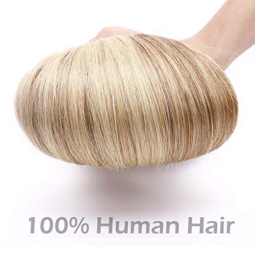 30cm - Extensiones de Cabello Natural Clips Double Weft 【Max Gruesa】 100% Remy Human Hair Pelo Humano 8 Piezas 18 Clip- [12P613# Marrón Dorado y Blanqueador Oscuro,115g]