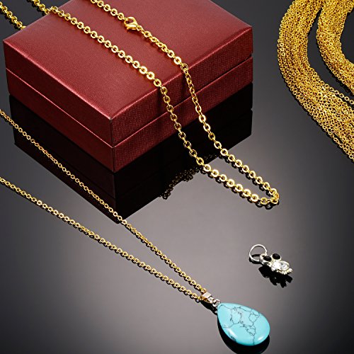 33 Pies de Collar de Cadena de Enlace Dorado con 30 Anillas Abierta y 20 Piezas de Cierres de Langosta para Fabricación de Joyería DIY (1,5 mm)