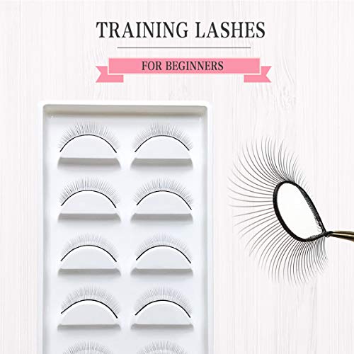 35 pares Tira de pestañas autoadhesivas, MYSWEETY False Lashes Natural con pegamento para el entrenamiento de extensiones de pestañas, con 35 pares de parches de ojo de cinco puntos