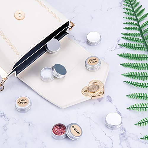 35 Piezas Tarros de Aluminio, Contenedores Cosmético de Viaje Envases de Vacío con Tapas de Tornillo para Cosmética Crema Muestra Polvo Decoración de Uñas, 5g 5ml