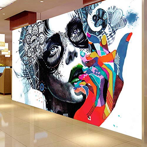 3D Murales Papel Pintado Pared Calcomanías Decoraciones Creative Street Colour Graffiti Beauty Bar Art º Los Niños Habitación (W)200X(H)140Cm