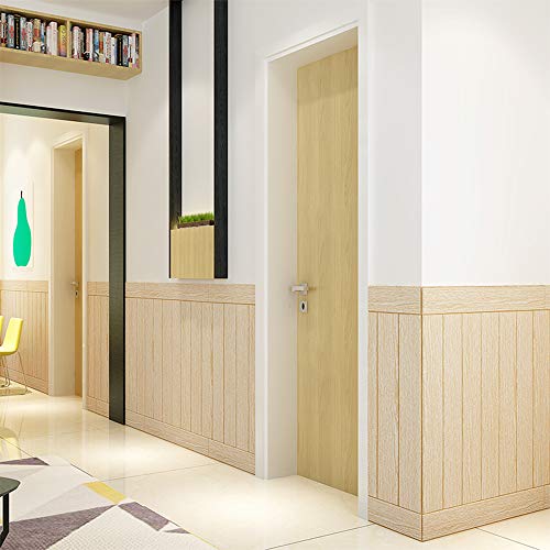 3D Paneles de la Pared,DIY Imitación Madera Grano Autoadhesivo Impermeable Papel Pintado 23.5inch*23.5inch(20 PCS)