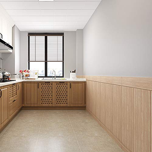 3D Paneles de la Pared,DIY Imitación Madera Grano Autoadhesivo Impermeable Papel Pintado 23.5inch*23.5inch(20 PCS)