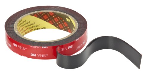 3M VHB 7000033156 Cinta Adhesiva, 19 mm X 3 m, 1 unidad, Negro