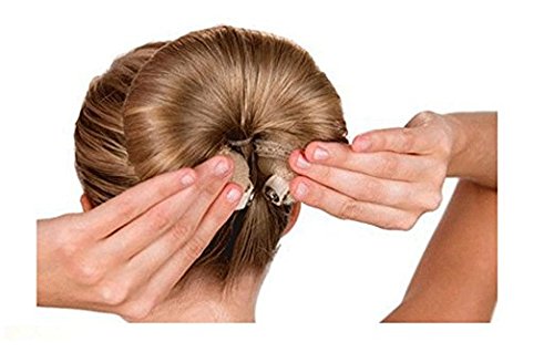 3pcs marrón Magic Hair Styling Styler Twist anillo ex shaper Chignon en forma de rosquilla Donut Moño Pelo Clip Pelo Anillo Styler herramienta eléctrica (1 grande + 2 pequeños)