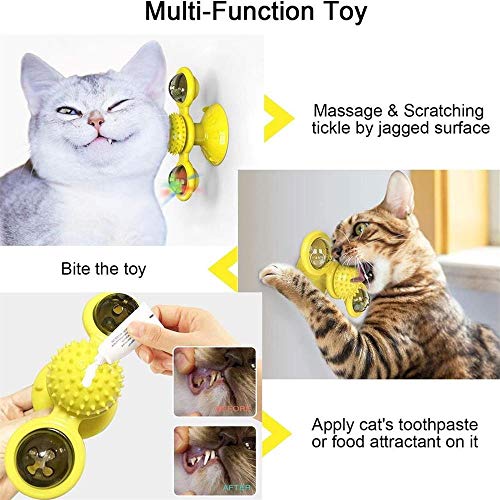 3T6B Juguetes Interactivos para Gatos, Juguete Giratorio de Molino de Viento para Gatos, Juguete para Rascar Lechón Gato Molar