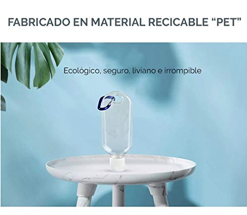 4 Botes Vacíos Pequeños de 30 ml Para Rellenar Gel - Tapón Dosificador - Para Llevar en el Bolsillo o Colgar en el Bolso - Trabajo, Viajes, Compras, Paseos, Terrazas, Colegios, etc