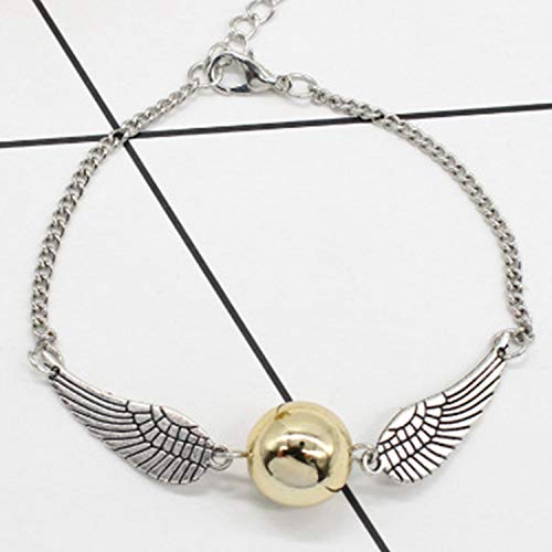 4 UNIDS Harry Potter Inspired Necklace Set Gold Snitch Bracelet con Caja de Regalo para la colección o Decoraciones de los fanáticos de Harry Potter