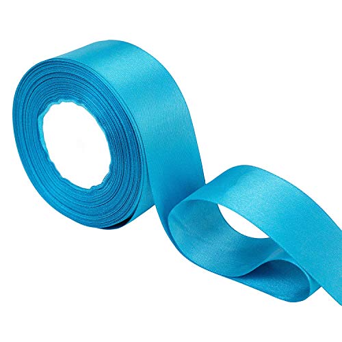 40mm x 22m de Doble Cara Raso Rollo cinta - Carrete Dual tela poliéster para costura, ARTES Y MANUALIDADES, Lazos, vestidos, Regalo Envoltura - Decoración la boda, cumpleaños, prendas - Azul Turquesa