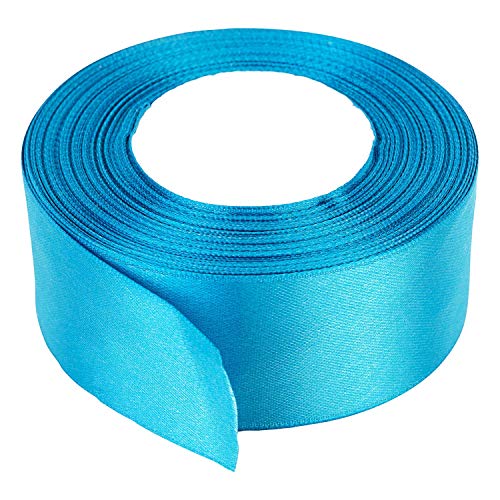 40mm x 22m de Doble Cara Raso Rollo cinta - Carrete Dual tela poliéster para costura, ARTES Y MANUALIDADES, Lazos, vestidos, Regalo Envoltura - Decoración la boda, cumpleaños, prendas - Azul Turquesa