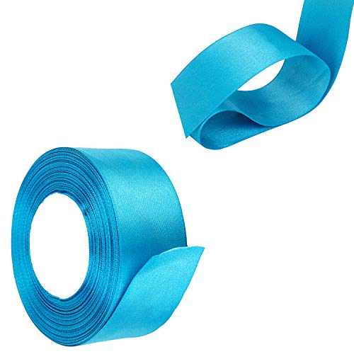 40mm x 22m de Doble Cara Raso Rollo cinta - Carrete Dual tela poliéster para costura, ARTES Y MANUALIDADES, Lazos, vestidos, Regalo Envoltura - Decoración la boda, cumpleaños, prendas - Azul Turquesa