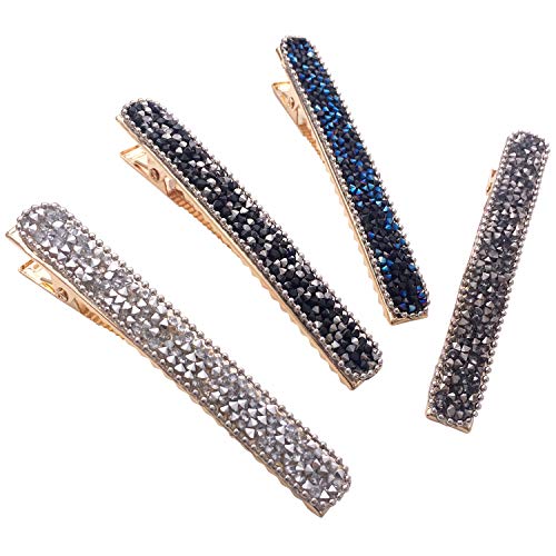4PZAS Pinzas de Pico Fino y Largo con Piedras Strass Horquillas Pelo Accesorios Mujeres Niñas