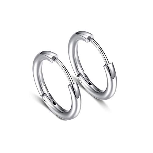 5 Pares Acero Inoxidable Pendientes pour Hombre Mujer Niña Chico Pendientes Aros Plata, Pendientes Hombre Aro, Pendientes Mujer Plata, Bisuteria Pendientes Plata Hombre Mujer Aros de Plata 8MM-16MM