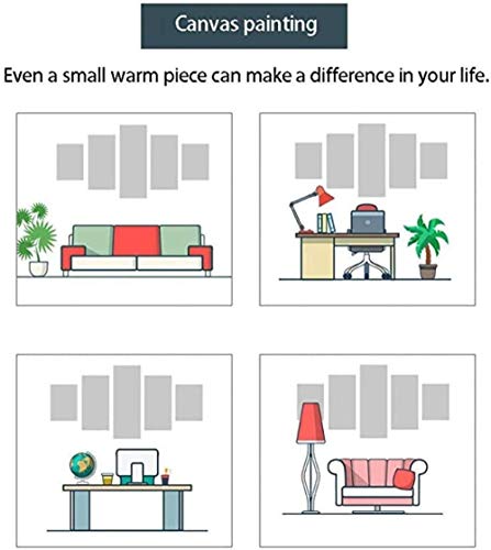 5 Pieces Canvas Painting Print 150X80Cm Pictures Vintage 5 Pierces Christmas Landscape Home Decoration Paintings On Canvas Scenery Posters Prints On The Wall -Modern Family PAI. （ELL927）