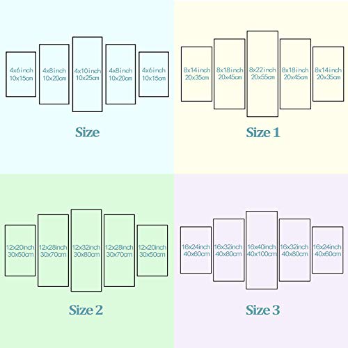 5 Piezas Arte de la pared Lienzo Decoración para el hogar Pintura Hd Valencia Beach Sunset Print Cartel moderno Cuadros Cuadro modular 30 * 40 * 2 30 * 60 * 2 30 * 80Cm Sin marco Sanzx