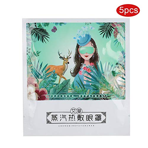 5 piezas de 40 ℃ Máscara de ojos de vapor de ajenjo Máscara de ojos para dormir Máscara de ojos de compresión caliente no tejida Ayuda a aliviar la fatiga y el sueño. Adecuado para hombres, muje