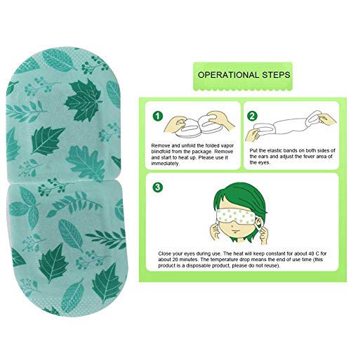 5 piezas de 40 ℃ Máscara de ojos de vapor de ajenjo Máscara de ojos para dormir Máscara de ojos de compresión caliente no tejida Ayuda a aliviar la fatiga y el sueño. Adecuado para hombres, muje
