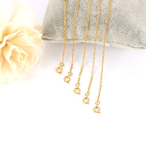5 Piezas Extensor de Collar Set de Cadena de Extensión de Pulsera para Manualidades de Collar y Pulsera Fabricación de Bisutería (Dorado)