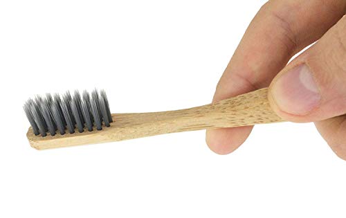 5 Premium Cepillos de Dientes de Bambú, Adulto| Blanqueamiento de Dientes Naturales Cepillos de Madera| Ecológico, 100% Biodegradable y Sin BPA| Cerdas Suaves Infundidas de Carbón