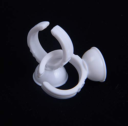 50 pcs Blanco Desechable Anillo de plástico tazas pegamento colorante Pigment contenedor bandeja belleza maquillaje herramientas para extensión de pestañas elefante tatuaje