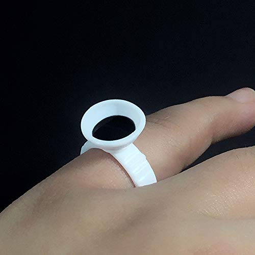 50 pcs Blanco Desechable Anillo de plástico tazas pegamento colorante Pigment contenedor bandeja belleza maquillaje herramientas para extensión de pestañas elefante tatuaje