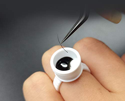 50 pcs Blanco Desechable Anillo de plástico tazas pegamento colorante Pigment contenedor bandeja belleza maquillaje herramientas para extensión de pestañas elefante tatuaje