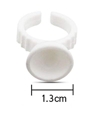 50 pcs Blanco Desechable Anillo de plástico tazas pegamento colorante Pigment contenedor bandeja belleza maquillaje herramientas para extensión de pestañas elefante tatuaje
