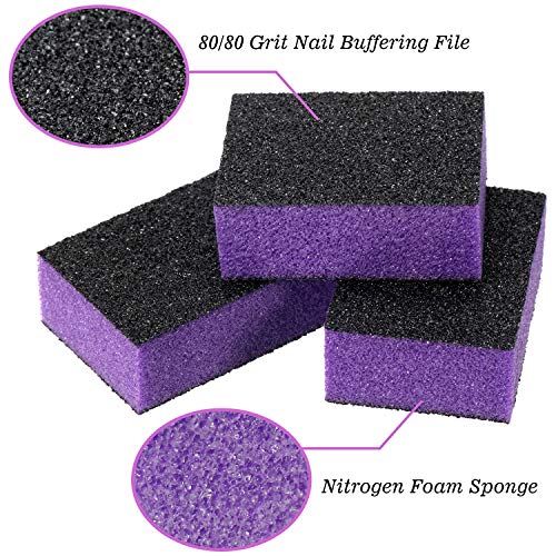 50 Piezas Bloque de Pulido de Lijado de Uñas Pulidor de Uñas Lima de Pulido Lima de Manicura de Uñas para Cuidado de Uñas de Manos y Pies, 3 Lados