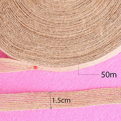 50m Cinta Arpillera Yute Natural para Envolver Regalos Navidad Boda Manualidades Artesannia Ancho 1,5cm