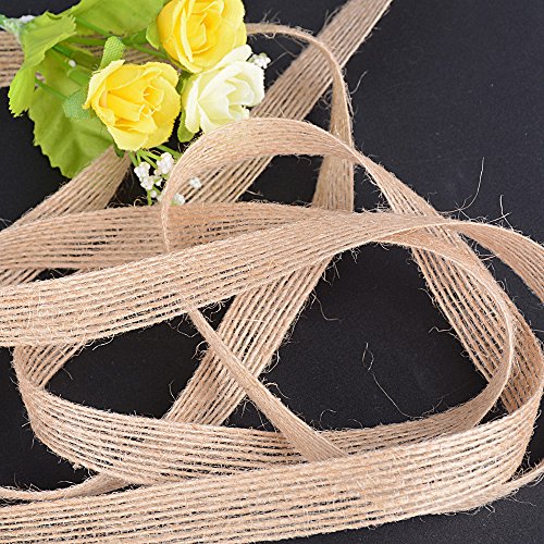 50m Cinta Arpillera Yute Natural para Envolver Regalos Navidad Boda Manualidades Artesannia Ancho 1,5cm