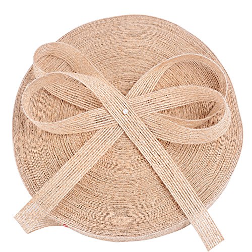 50m Cinta Arpillera Yute Natural para Envolver Regalos Navidad Boda Manualidades Artesannia Ancho 1,5cm