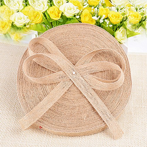 50m Cinta Arpillera Yute Natural para Envolver Regalos Navidad Boda Manualidades Artesannia Ancho 1,5cm