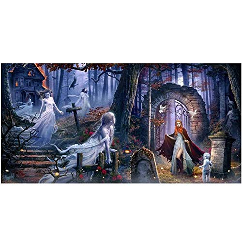 5D DIY Pintura Diamante,Big Diamond Painting Kits de Números,cuento de hadas fantasma de terror Full Drill Imitación Cristal Artesanía decoración,39.4 * 78.8inch-Taladro cuadrado,100x200cm