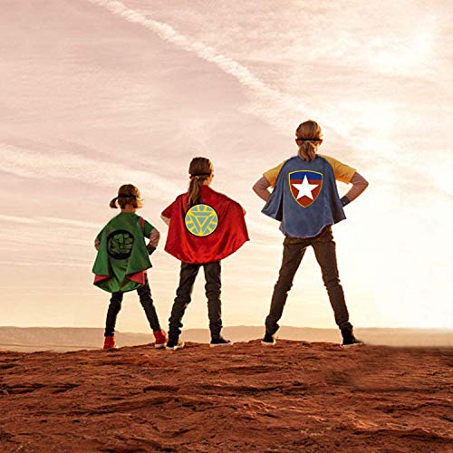 5pc Capas de Superhéroe para Niños - 5 Capa y 5 Máscaras 5 Pulsera de Silicona - Ideas Kit de Valor de Cosplay de Diseño de Fiesta de Cumpleaños de Navidad - Juguetes para Niños y Niñas Capes (5PCS)