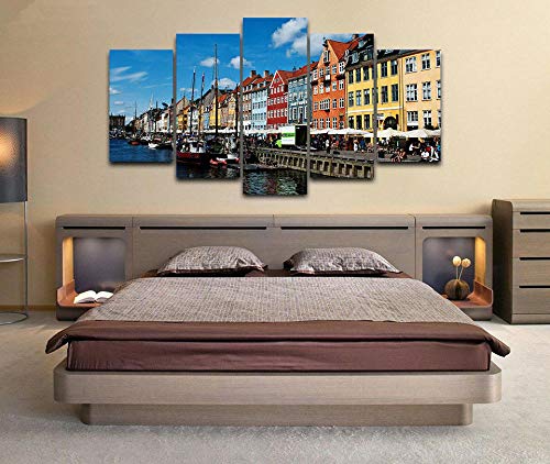 5Tdfc Cuadros Decoracion Salon Copenhague Dinamarca 5 Unidades Set Lienzo decoración del hogar Arte de la Pared decoración