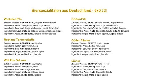 "6 Especialidades de Cerveza Alemana" Colección de la mejor cerveza alemana. Una de las mejores ideas de regalo para hombres (Cumpleaños, Navidades, Reyes, Aniversario)