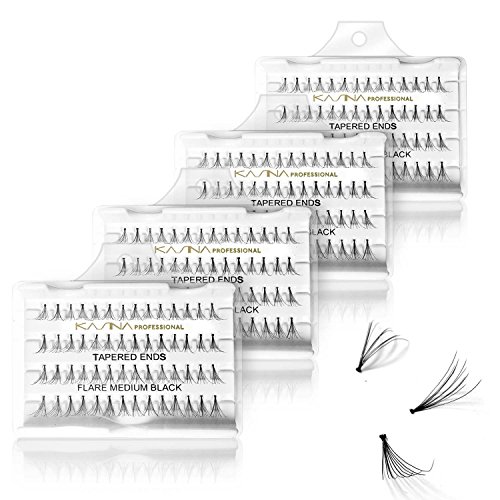 [6 paquetes] KASINA Pro cónico extremos pestañas en 100% cabello humano