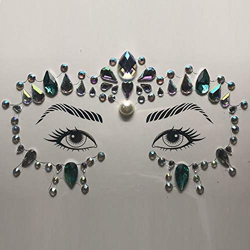 6 Piezas Pegatina de Cristal,Pegatina Facial,Tatuajes Temporales Pegatinas,Cristales Arco Iris Lágrimas Pegatinas,Mermaid Face Gem Sticker Festival,Efecto Glitter, Fiestas, Espectáculos y Maquillaje