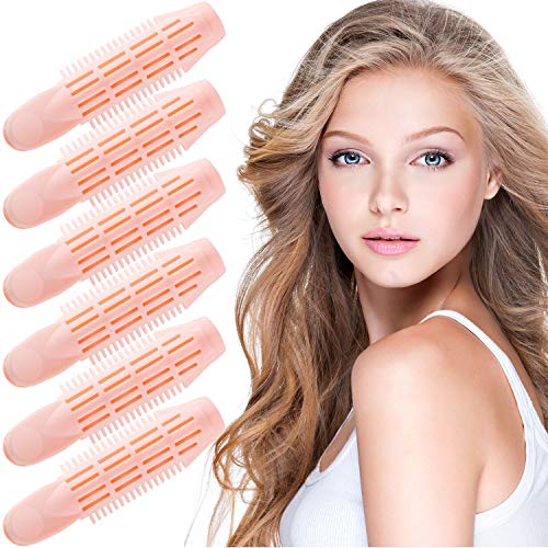 6 Piezas Pinzas de Volumen de Raíz de Cabello Rizador Rodillo de Raíz de Pelo Pinza de Pelo Esponjoso Ondulado Herramienta de Peinado de Clip de Pelo Esponjoso, Rosa