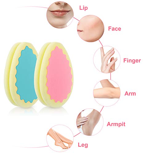 6 unidades de depilación con esponja Almohadillas de depilación Peladura sin dolor para la cara, pierna, brazo y cuerpo Herramienta de eliminación de vello físico
