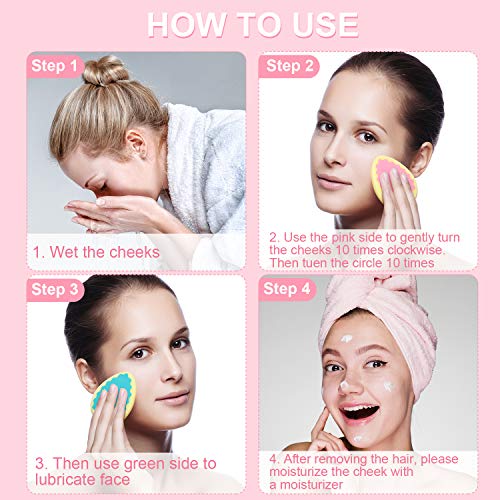 6 unidades de depilación con esponja Almohadillas de depilación Peladura sin dolor para la cara, pierna, brazo y cuerpo Herramienta de eliminación de vello físico