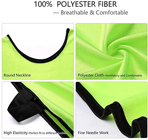 6 X Senston Deportes pinnies adulto Scrimmage chalecos de entrenamiento de fútbol baberos Deep Blue y 3 Tamaño