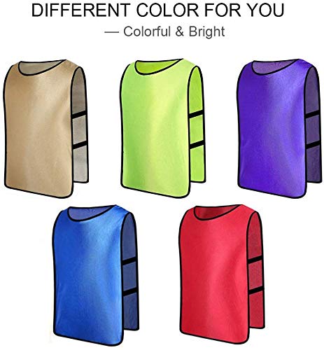 6 X Senston Deportes pinnies adulto Scrimmage chalecos de entrenamiento de fútbol baberos Deep Blue y 3 Tamaño
