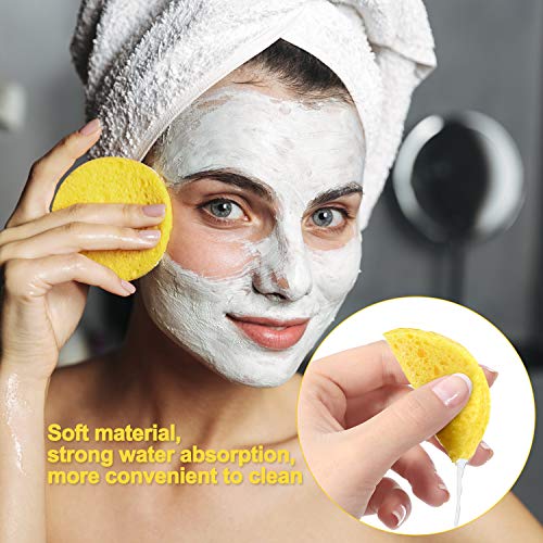 60 Esponjas Faciales Esponja de Cara Comprimida Esponja de Limpieza Natural para Limpieza Facial, Mascarilla Exfoliante, Desmaquillante