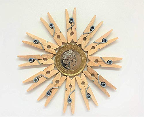 60 mini pinzas de madera + cuerda de 100 m, para decoración de pared de fotos, decoración de bricolaje, mini pinzas de ropa de madera, pequeñas pinzas para arte y manualidades, bodas y eventos