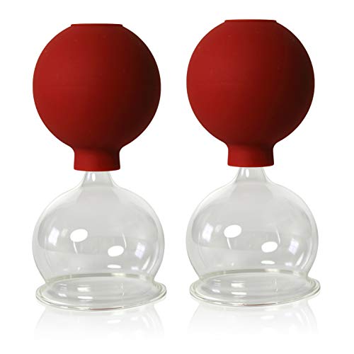 60 mm Suction Bottles with a Rubber Ball for Fireless Cupping Set of 2